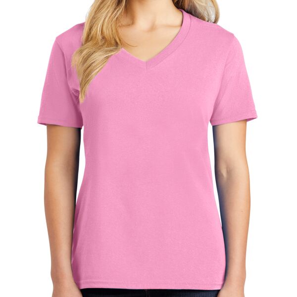 Port & Company LPC54V Ladies Core Cotton V Neck Tee Thumbnail