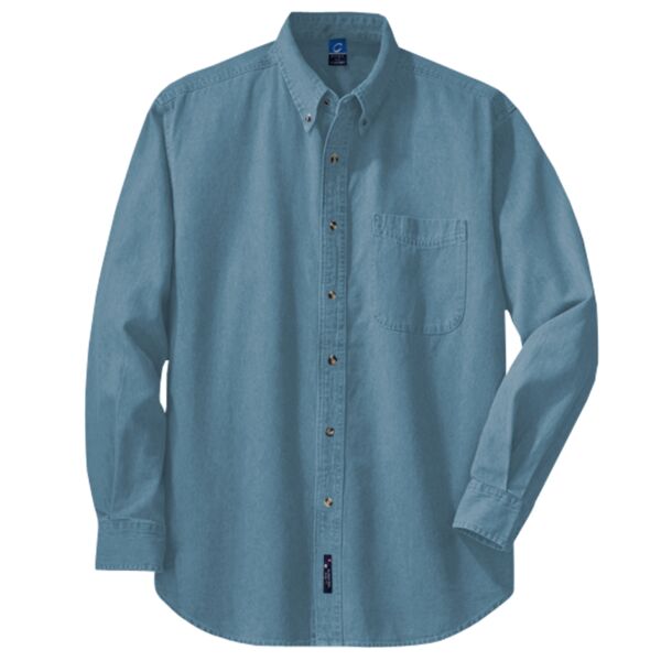 Port & Company SP10 Men's Long Sleeve Value Denim Shirt Thumbnail
