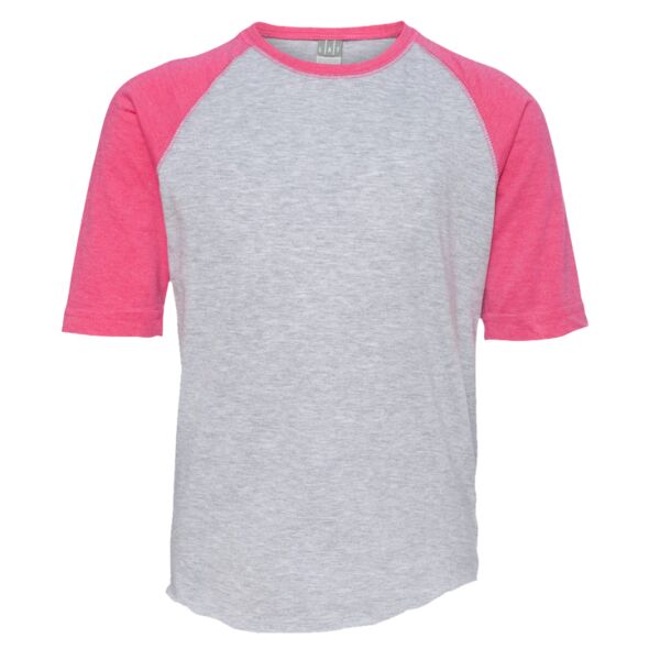 LAT 6130 Youth Fine Jersey Three-Quarter Sleeve Baseball T-Shirt Thumbnail