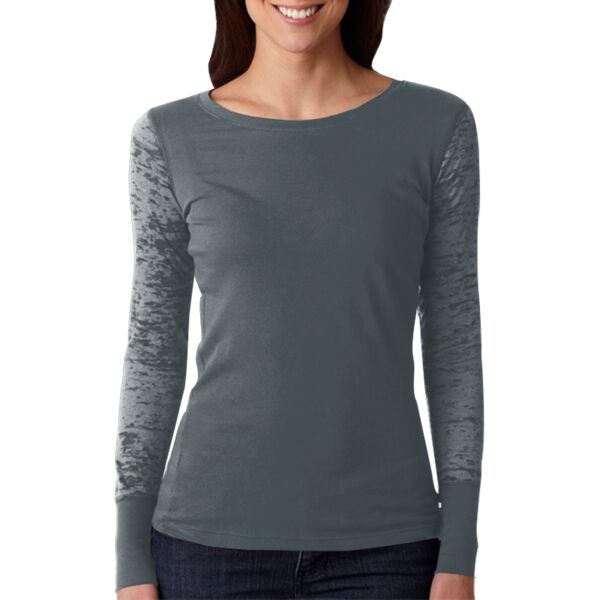 The Ladies’ Cotton Burnout Combo Long-Sleeve Tee Thumbnail